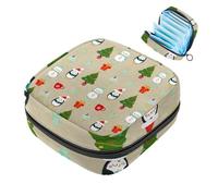 Borsa per coppette mestruali con cerniera, sacchetti per assorbenti igienici, con scritta Merry Christmas Snowman Tree Soft Tampons Collect Holder Purse per ragazze donne signore femminili