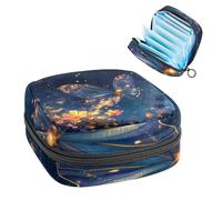 Borsa per coppette mestruali con cerniera, sacchetti per assorbenti igienici, fiori con farfalla nel cielo e stelle, morbidi assorbenti, borsa per ragazze e donne femminili