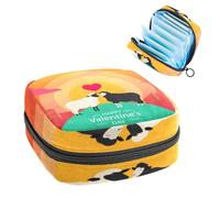 Borsa per coppette mestruali con cerniera, sacchetti per assorbenti igienici, Happy Valentine's Day Bear Sheep Love Soft Tampons Collect Holder Purse per ragazze donne signore femminili