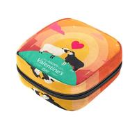Borsa per coppette mestruali con cerniera, sacchetti per assorbenti igienici, Happy Valentine's Day Bear Sheep Love Soft Tampons Collect Holder Purse per ragazze donne signore femminili