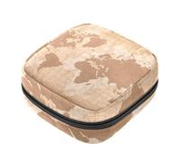 Borsa per coppette mestruali con cerniera, sacchetti per assorbenti igienici, vintage, mappa del mondo, morbidi tamponi per raccogliere assorbenti, per ragazze e donne