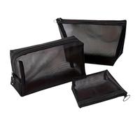 borsa per cosmetici 3 Piece Mesh Cosmetic Bag Mesh Makeup Bag with Zipper Pouch Travel Toiletry for Makeup Organizer Office Travel Accessories borsa da trucco
