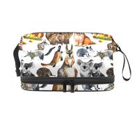 Borsa per cosmetici a doppio strato con animali australiani, canguro e koala, per donne e ragazze, borsa da viaggio per trucchi e trucchi, pratica borsa organizer con scomparto per pennelli, Multi,
