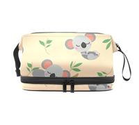 Borsa per cosmetici a doppio strato con koala addormentata e cucciolo di koala che dorme, per donne e ragazze, borsa da viaggio per trucchi pratica borsa organizer con scomparto per pennelli, Multi,