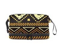 Borsa per cosmetici a doppio strato con motivo tribale indiani d'America, per donne e ragazze, borsa da viaggio per trucchi, pratica borsa organizer con scomparto per pennelli, Multi, 27x15x14
