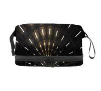 Borsa per cosmetici a doppio strato con tunnel e luci, per donne e ragazze, borsa da viaggio per trucchi pratica borsa organizer con scomparto per pennelli, Multi, 27x15x14 cm/10.6x5.9x5.5 in, Beauty