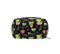 Borsa per cosmetici a forma di cuore di cactus di San Valentino Borsa cosmetica per organizer portatile per custodia per trucchi da viaggio, regali, borsa da toilette per uso quotidiano per ragazze