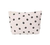 Borsa per cosmetici a forma di fiore, graziosa borsa per il trucco, custodia carina per donne, organizer per accessori floreali da viaggio per lei, bianco, Carino