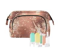 Borsa per cosmetici a forma di Statua della Libertà, in oro rosa, leggera, organizer per trucchi, borsa per cambiare, borsa