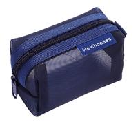 Borsa per cosmetici a rete strutturale, adatta viaggi, Blue