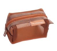 Borsa per cosmetici a rete strutturale, adatta viaggi, Brown