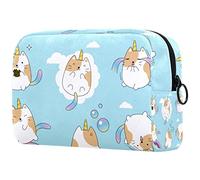 Borsa per cosmetici a righe arcobaleno da basket piccola borsa da viaggio con cerniera borsa da toilette portatile organizer per trucco per donne ragazze, Multicolore 03, 18.5x7.5x13cm/7.3x3x5.1in