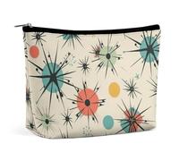 Borsa per cosmetici Borse per il trucco per donne Borsa per il trucco portatile Atomic Stars Retro Pattern Custodia per il trucco Borsa da viaggio per accessori da viaggio