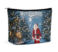 Borsa per cosmetici Borse per il trucco per donne Borsa per il trucco portatile Babbo Natale nei fiocchi di neve Custodia per il trucco Borsa da viaggio per accessori da viaggio