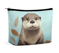 Borsa per cosmetici Borse per il trucco per donne Borsa per il trucco portatile Carino Otter Custodia per il trucco Borsa da viaggio per accessori da viaggio