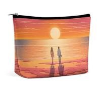 Borsa per cosmetici Borse per il trucco per donne Borsa per il trucco portatile Coppia che guarda l'alba Custodia per il trucco Borsa da viaggio per accessori da viaggio