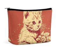 Borsa per cosmetici Borse per il trucco per donne Borsa per il trucco portatile Gatto sdraiato sulla scatola Custodia per il trucco Borsa da viaggio per accessori da viaggio