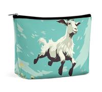 Borsa per cosmetici Borse per il trucco per donne Borsa per il trucco portatile Goat Frolic Custodia per il trucco Borsa da viaggio per accessori da viaggio