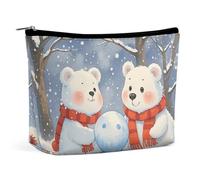 Borsa per cosmetici Borse per il trucco per donne Borsa per il trucco portatile Lovely Snow Bear Custodia per il trucco Borsa da viaggio per accessori da viaggio