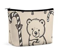 Borsa per cosmetici Borse per il trucco per donne Borsa per il trucco portatile Orso marrone Custodia per il trucco per esercizi Borsa da viaggio per accessori da viaggio