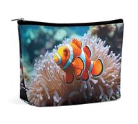 Borsa per cosmetici Borse per il trucco per donne Borsa per il trucco portatile Pesce pagliaccio Custodia per il trucco Borsa da viaggio per accessori da viaggio