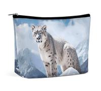 Borsa per cosmetici Borse per il trucco per donne Borsa per il trucco portatile Snow Leopard Mountain Custodia per il trucco Borsa da viaggio per accessori da viaggio