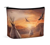 Borsa per cosmetici Borse per il trucco per donne Borsa per il trucco portatile Tribù dei nativi americani Custodia per il trucco Borsa da viaggio per accessori da viaggio