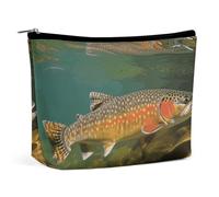Borsa per cosmetici Borse per il trucco per donne Borsa per il trucco portatile Trota di ruscello Pesca a mosca Custodia per il trucco Borsa da viaggio per accessori da viaggio