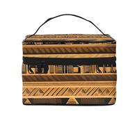 Borsa per cosmetici con affreschi egiziani. Borsa per cosmetici da donna alla moda, grande, organizer da viaggio per articoli da toeletta