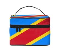 Borsa per cosmetici con bandiera del Congo. Borsa per cosmetici da donna alla moda, grande, organizer da viaggio per articoli da toeletta
