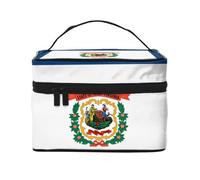 Borsa per cosmetici con bandiera del West Virginia. Borsa per cosmetici da donna alla moda, grande, organizer da viaggio per articoli da toeletta