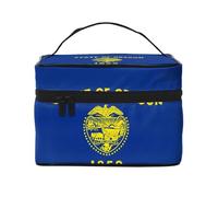 Borsa per cosmetici con bandiera dello stato dell'Oregon. Borsa per cosmetici da donna alla moda, grande organizer da viaggio per articoli da toeletta