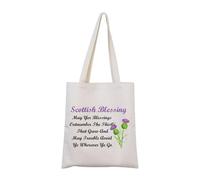 Borsa per cosmetici con cardo scozzese, regalo di benedizione scozzese, May Yer Blessings Outnumber The Thistle That Grow Travel Zipper Pouch, Borsa scozzese
