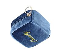 Borsa per cosmetici con chiusura lampo - organizzatore portatile per trucchi, borsa per la da viaggio, borsa per cosmetici compatta con chiusura lampo, borsa per il trucco, blu, vedi