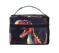 Borsa per cosmetici con dinosauro dalla bocca grande. Borsa per cosmetici da donna alla moda, grande organizer da viaggio per articoli da toeletta