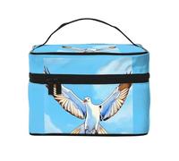 Borsa per cosmetici con gabbiani in volo. Borsa per cosmetici da donna alla moda, grande, organizer da viaggio