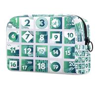 Borsa per cosmetici con motivo astratto verde con calendario dell'Avvento da donna, borsa da viaggio per articoli da toeletta grande, pratica borsa organizer con cerniera, Multi,