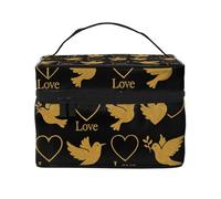 Borsa per cosmetici con organizer, glitter Christian Peace Dove, custodia per trucco da viaggio, borsa da toilette con manico
