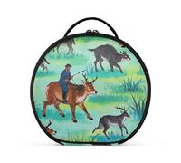 Borsa per cosmetici con pittura a inchiostro verde preda con scomparti e maniglia borsa cosmetica portatile per borsa con divisori regolabili 11 IN