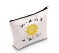 Borsa per cosmetici con scritta in lingua inglese "Your Anxiety Is A Lying Hoe", idea regalo per terapeuta, Borsa per zappa, Small