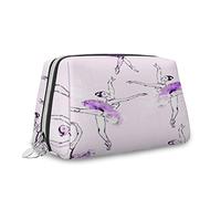 Borsa per cosmetici con stampa astratta, borsa per cosmetici, bandiera nazionale a righe e stelle, organizer in pelle, borsa da trucco riutilizzabile, blu rosso, S, Viola Rosa_16, Taglia unica, Beauty