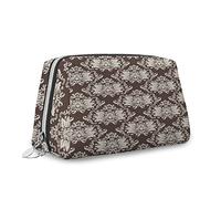 Borsa per cosmetici con stampa astratta, borsa per cosmetici, bandiera nazionale a righe e stelle, organizer in pelle, borsa da trucco riutilizzabile, blu rosso, S, Marrone_20, Taglia unica, Beauty