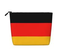 Borsa per cosmetici con stampa bandiera della Germania Borsa cosmetica carina per le donne Sacchetto di trucco Borsa da toilette da viaggio per signora, Nero , Taglia unica