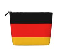 Borsa per cosmetici con stampa bandiera della Germania Borsa cosmetica carina per le donne Sacchetto di trucco Borsa da toilette da viaggio per signora, Nero , Taglia unica