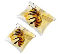 Borsa per cosmetici con tasca piccola, borsa per cosmetici da viaggio con pizzico, senza cerniera, mini trousse per trucchi per donne e ragazze, motivo floreale bianco con oca carina e camomilla,