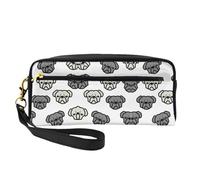 Borsa per cosmetici con testa di cane Merican, borsa da viaggio per trucchi da donna, borsetta organizer per pennelli da trucco, Nero , Taglia unica, Astuccio per trucchi