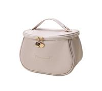 Borsa Per Cosmetici Cute PU Makeup Bag For Women Toiletries Organizer Waterproof Travel Make Up Pouch Female Large Capacity Portable Cosmetic Case Per Donna(Ivory)