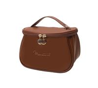 Borsa Per Cosmetici Cute PU Makeup Bag For Women Toiletries Organizer Waterproof Travel Make Up Pouch Female Large Capacity Portable Cosmetic Case Per Donna(Brown)