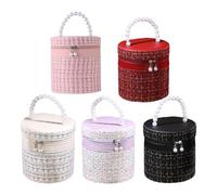 Borsa per cosmetici da 5 pezzi - Organizer da toilette in un solo passaggio, custodia per composizione da donna | Borsa per trucco pigra con coulisse Quick Pack, Organizer per borsa per