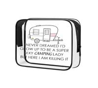 Borsa per cosmetici da campeggio per donne ragazze camper regali per amanti del campeggio accessori da campeggio borsa da viaggio borsa per roulotte regalo per gli amanti dei viaggi cerniera sacchetto